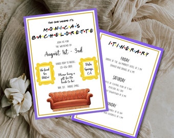Friends Theme Bachelorette Party Invite Bachelorette Party Invite Template Friends Theme Invite Bachelorette Party Download Itinerary #10