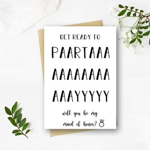Bridesmaids Proposal Party - Maid of Honor - Bridal Party Flat Card - Printable - Instant Download - Digital File - Templett DIY #28