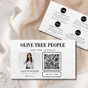 Voorbeeldkaart insteekkaart Olive Tree People Aangepast visitekaartje Oliveda-visitekaartje Bewerkbare Oliveda-kaart Olive Tree People-visitekaartje
