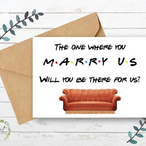 Friends Theme Couch Bridal Party - Officiant Flat Card - Printable - Instant Download - Digital File - Templett DIY #10
