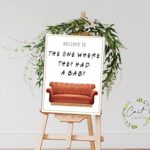 Friends Theme Baby Shower Welcome Sign 18 x 24&quot; - Printable - Instant Download - Digital File - Templett DIY #10