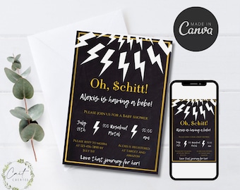 Schitt's Creek Baby Shower Invite Baby Shower Gift Baby Shower Invitation Schitts Creek Theme Invitation David Rose Canva Invitation