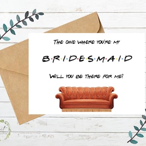 Friends Theme Bridal Party - Carte plate de demoiselle d'honneur - Imprimable - Téléchargement instantané - Fichier numérique - Templett DIY #10
