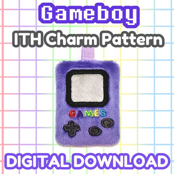 DIGITAL DOWNLOAD Gameboy ITH Plush Charm Pattern