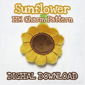 DIGITALER DOWNLOAD Sonnenblume ITH .pes Plüsch Anhänger Pattern