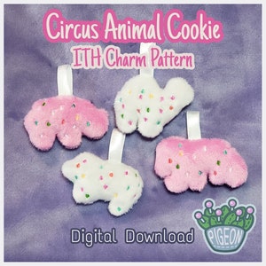 DIGITAL DOWNLOAD Animal Circus Cookies ITH .pes Embroidery Pattern