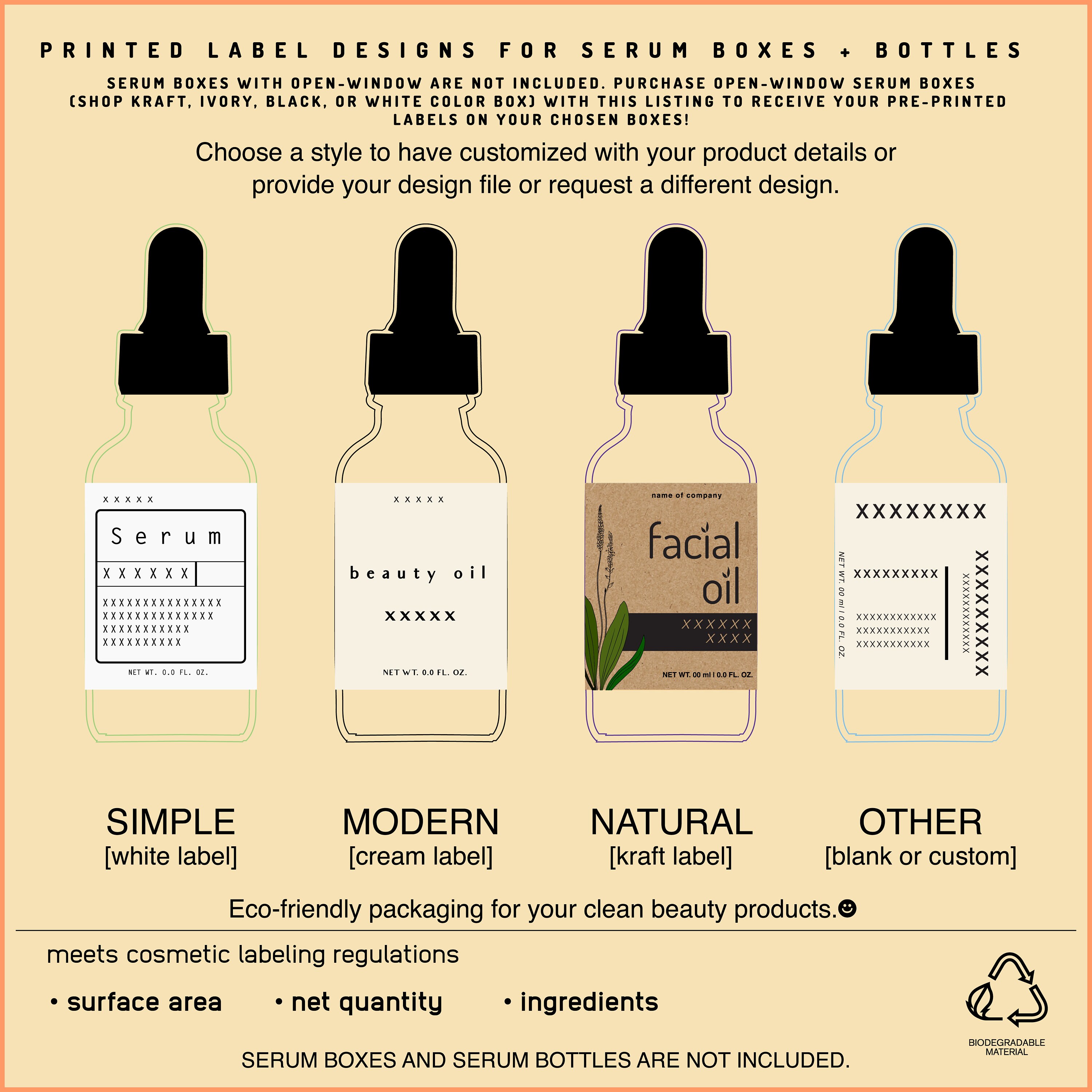 Custom Printed Label Designs for Serum Boxes Serum Bottles Etsy