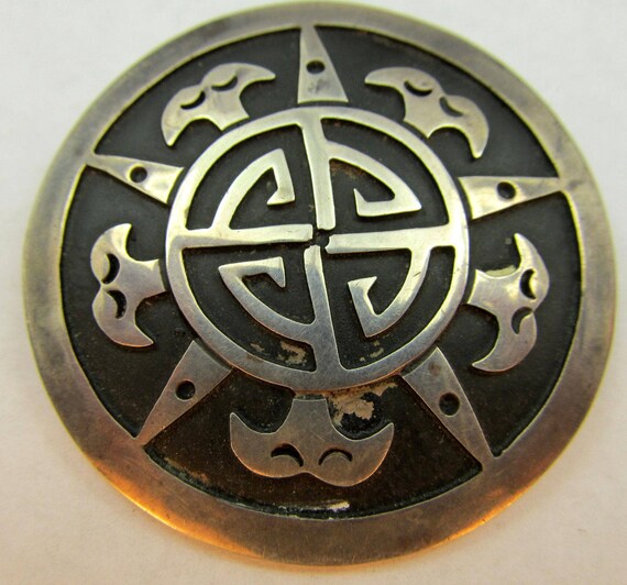 Taxco Sterling Silver Overlay Pendant/Brooch - image 3