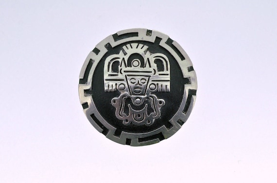 Taxco Sterling Silver Overlay Pendant/Brooch - image 1