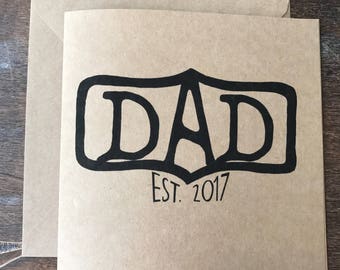 Custom Father's Day card "DAD Est. ____" with Year