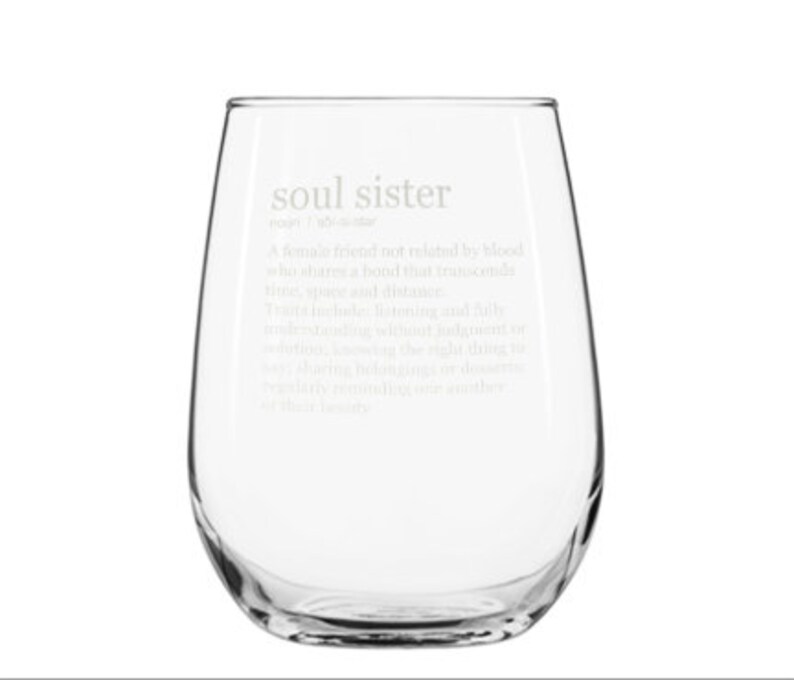 Soul Sister gifts engraved wine glass, pint glass, tumbler, art & more image 3