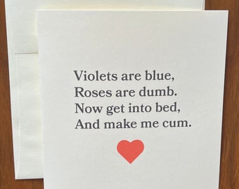 Roses Are Dumb - Inappropriate Poem Card