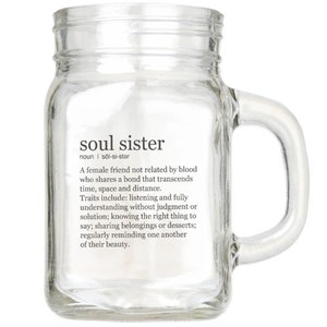 Soul Sister gifts engraved wine glass, pint glass, tumbler, art & more image 2