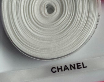Sale! 3/8" wide - 5 yards White Authentic CHANEL Ribbon New