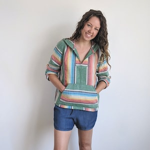 Vero Beach Set, women&#39;s woven hoodie elastic shorts pdf sewing pattern