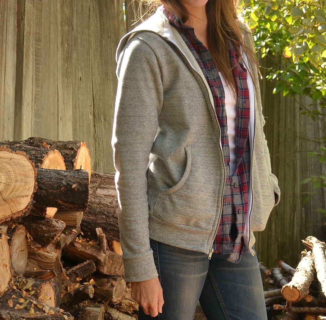 Halifax Hoodie, Womens Knit Hoodie Funnel Cowl Neck Drawstring Kangaroo