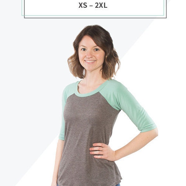 Lane Raglan, camisa o sudadera con capucha de punto raglán para mujer con puños con orificio para el pulgar, patrón de costura en pdf