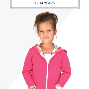 Hatteras Hoodie, knit sweatshirt for boys or girls with hoodie, hood, hi-low hem, kangaroo pocket pdf sewing pattern