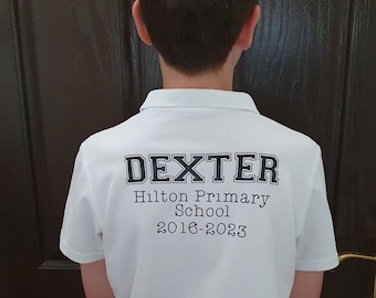 School Leavers Polo Shirt, 2025 leavers, Shirt to be signed, End of school shirts, Leavers Shirt