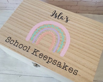 School keepsake box- handpainted memories box