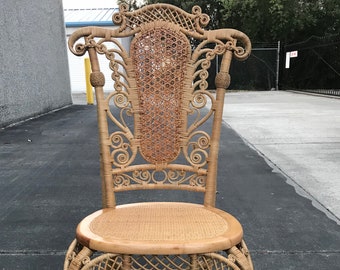 Unique Collectable Rare Antique Victorian Wicker Chair circa 1880-1900