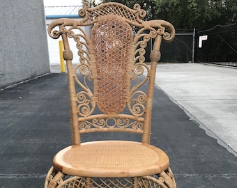 Unique Collectable Rare Antique Victorian Wicker Chair circa 1880 1900