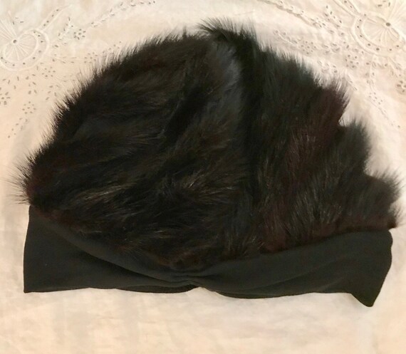 Vintage Black Mink Turban Style Hat Designed by L… - image 7