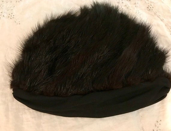 Vintage Black Mink Turban Style Hat Designed by L… - image 8