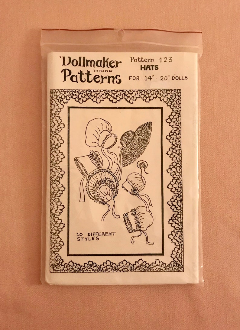 HATS Rare Vintage Artisan Hand Drawn Doll Clothes Pattern 16