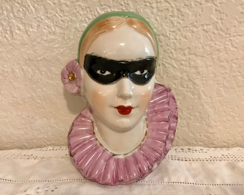 Rare Vintage Hand Painted Hanging Clown Vase Made in Japan
