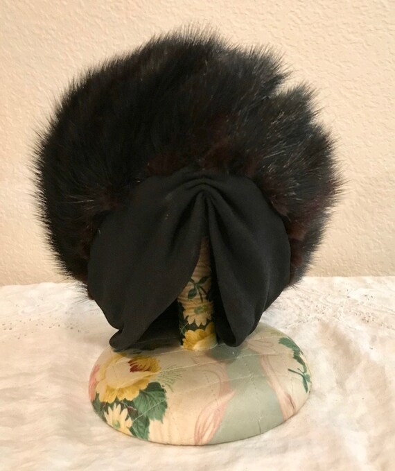 Vintage Black Mink Turban Style Hat Designed by L… - image 6