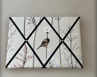 Fabric Message Board: Bird Print Photo Display (40 x 30cm)