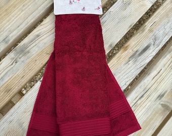 Egyptian Cotton Aga Towel: Handmade Kitchen Rail Towel, Robins Print