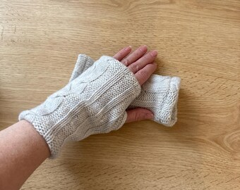 Fingerless Gloves, mitts, wrist warmers, hand warmers, gloves,  Grey with sequins