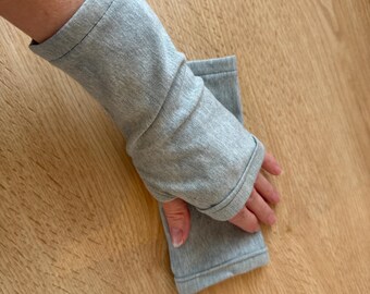 Fingerless Gloves, Grey Mitts, Wrist Warmers, Hand Warmers, Gloves, Gift for Mum, Gift for women,