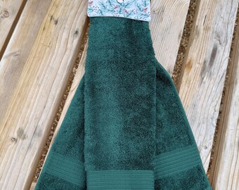 Aga Rail Hand Towel: Egyptian Cotton, Pine Cone Print