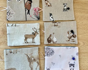 Tea Bag Wallet, Animal Print Fabric, Tea Lover Gift