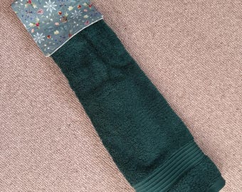 Aga Rail Towel, Snowflake Print Kitchen Hand Towel