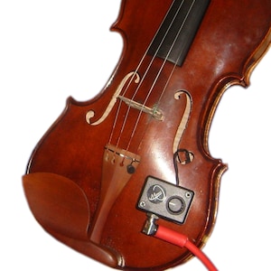 Violin PICKUP with Flexible Micro-Gooseneck. The smallest, all-in-one, preamp/active pickup ! See it in action! myerspickups.com