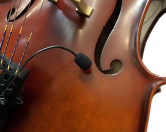 3/4 Sized Cello Pickup, "The Feather" with Flexible Micro-Goose Neck by Myers Pickups