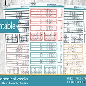 Hobonichi Weeks Woodland Christmas Weekly and Monthly Tracker Sticker Set / Hobonichi Printable Sticker / Hobonichi Weeks Sticker
