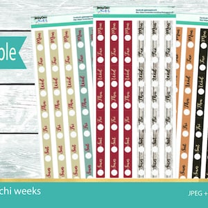 Dark Fall Datecovers Printable Sticker for Hobonichi Weeks Planner