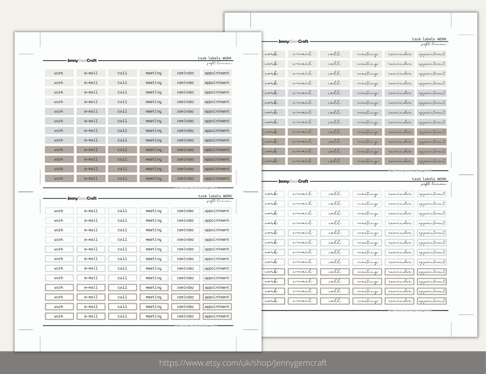 Minimal Business Task Labels, Neutral Work Stickers, Office Sticker ...