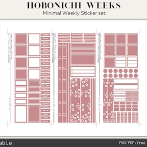 Hobonichi Weeks Minimal Printable Sticker Set Peach Latte - Etsy