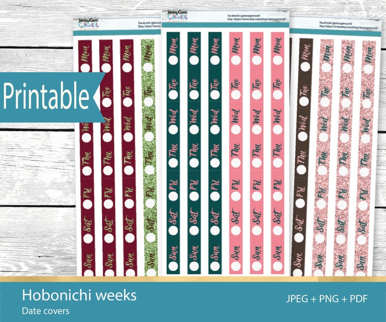 Christmas Bouquet Date Cover Printable Stickers for Hobonichi Weeks ...