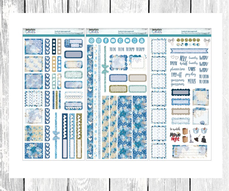 Blue Winter Weekly Sticker Kit for Hobonichi Weeks Planner - Etsy