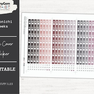 Dreamy Roses Hobonichi Weeks Date Covers, Printable planner sticker, Dusty Rose and Mauve Digital Sticker Kit