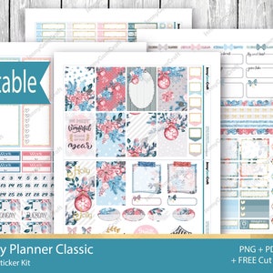 Happy Christmas Printable Stickers for Happy Planner Vertical