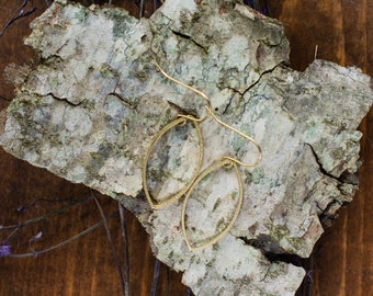 The Margaret mini : raw brass earrings