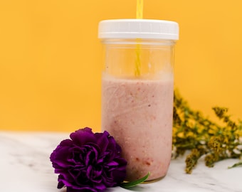 24 oz Glass Mason Jar Cup, Mason Jar Tumbler, Mason Jar Tumbler Cup, Wide Mouth Mason Jar Tumbler Fits in Most Cupholders, Mason Jar Straw